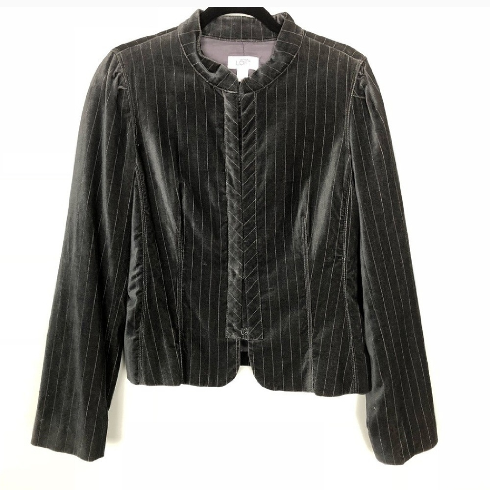 Ann Taylor - Loft Shimmering Velvet Gray Jacket